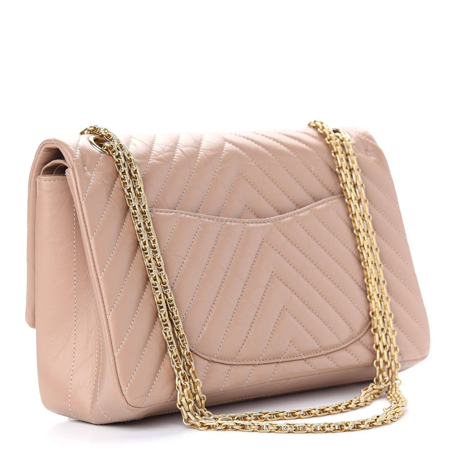 Chanel Aged Calfskin Chevron Quilted 2.55 Reissue 226 Flap Beige 3 of 9