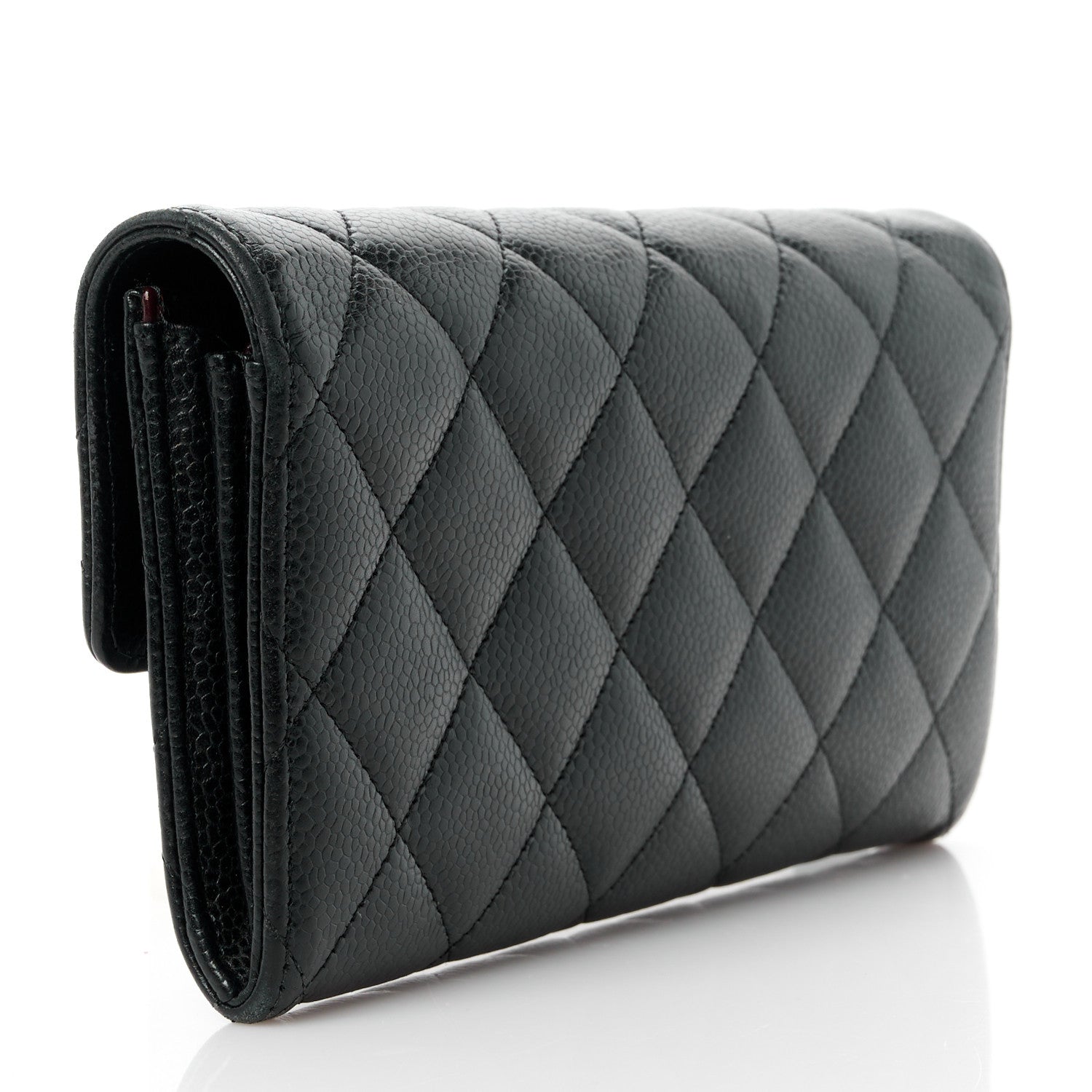 Chanel Caviar Quilted Long Flap Wallet Black 3 of 12