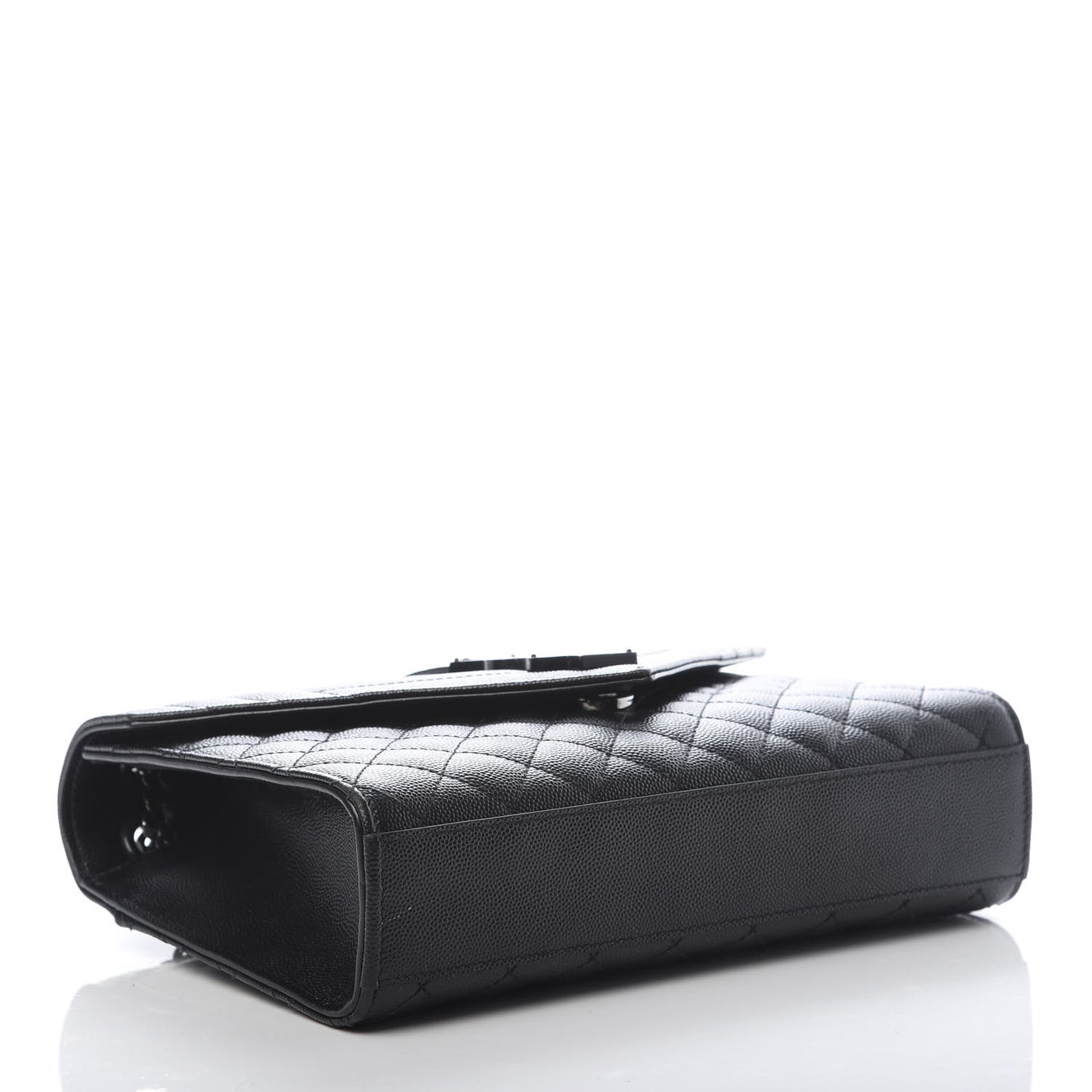 Grain De Poudre Textured Mixed Matelasse Triquilt Medium Monogram Satchel Black