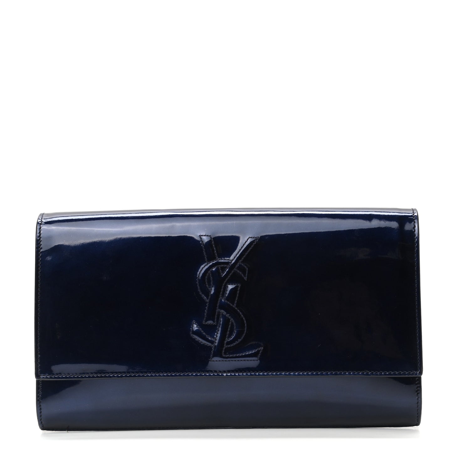 Patent Monogram Large Belle De Jour Clutch Navy Blue