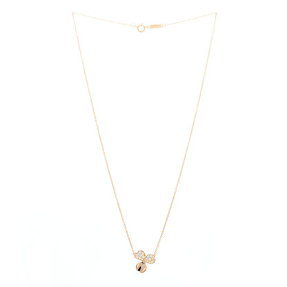 Tiffany 18K Rose Gold Diamond Paper Flowers Pendant Necklace 2 of 6