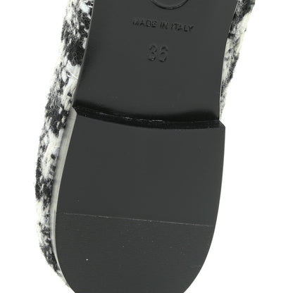 Chanel Tweed Cap Toe Ballerina Flats 36 Black White Black 8 of 13