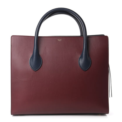 Celine Calfskin Boxy Tote Burgundy 1 of 11