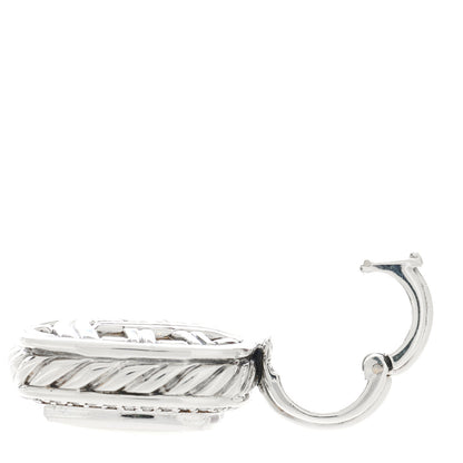David Yurman Sterling Silver Diamond Mother of Pearl 14mm Albion Enhancer Pendant 4 of 4