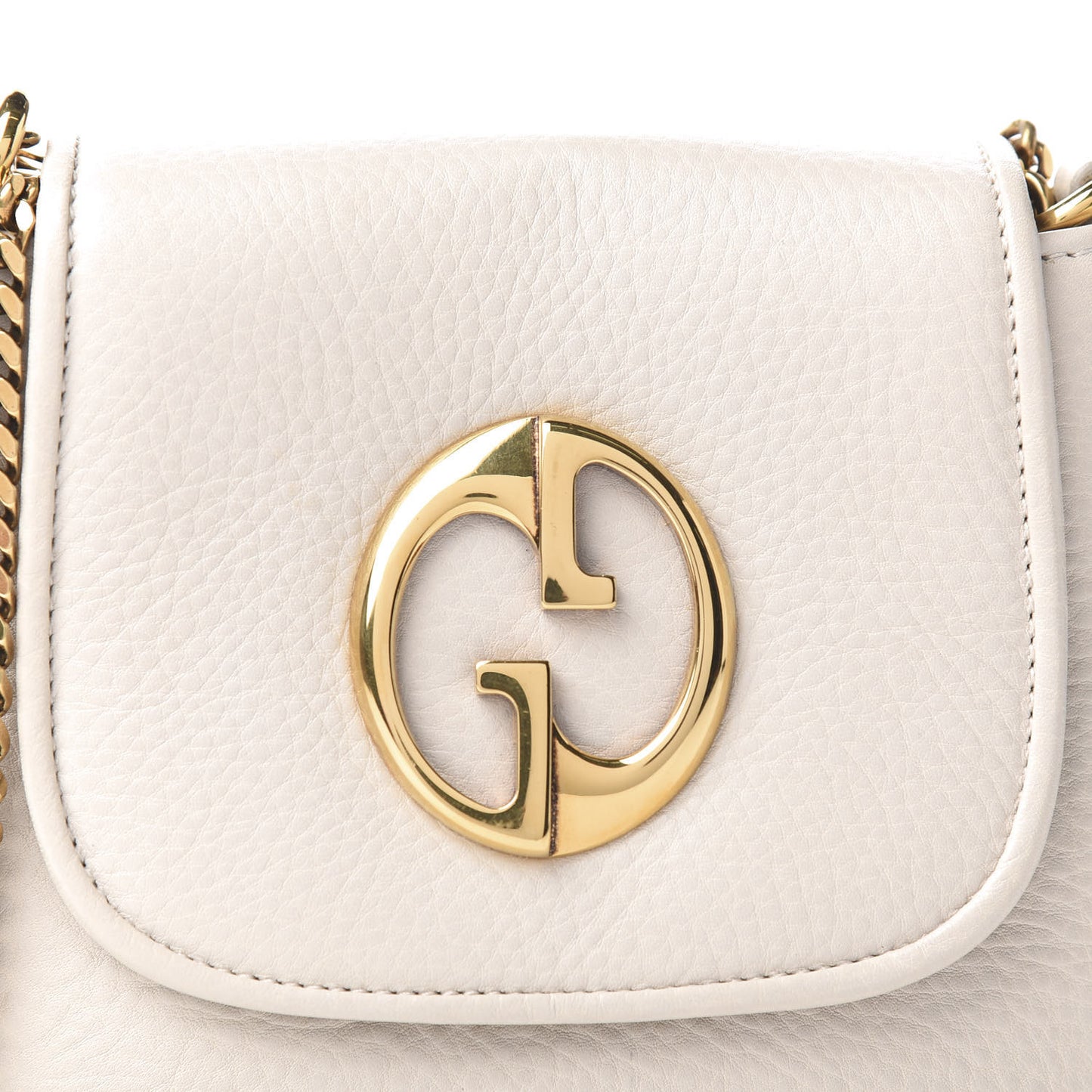 Pebbled Calfskin Small 1973 Chain Shoulder Bag Off White