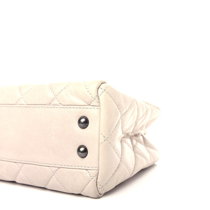 Chanel Glazed Calfskin Quilted Tote Grey 9 of 11