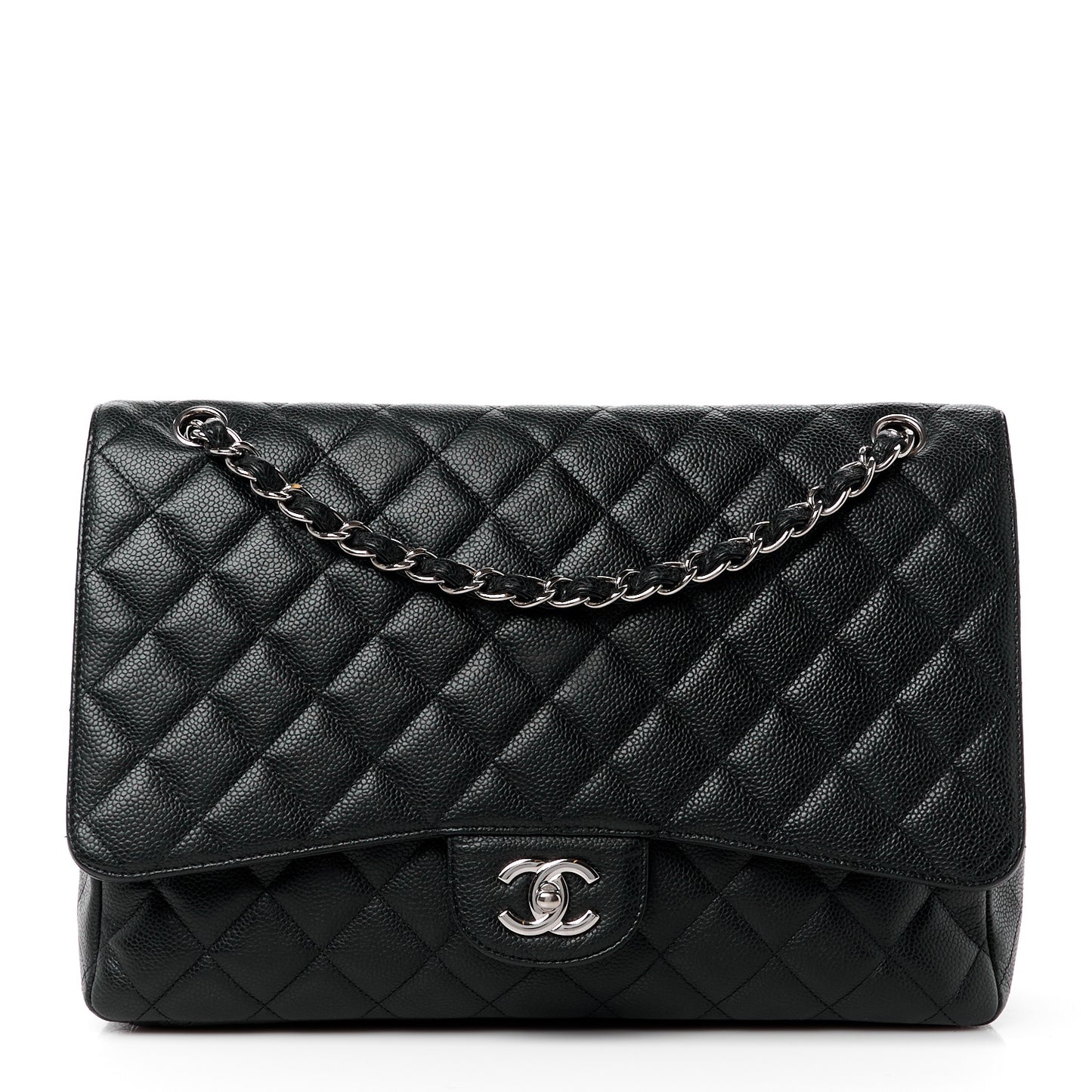 Caviar Quilted Maxi Single Flap Black
