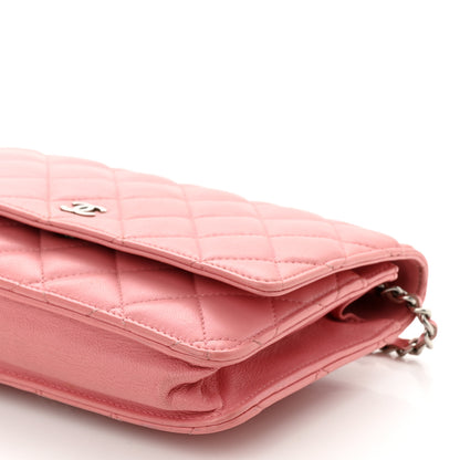 Chanel Lambskin Quilted Wallet On Chain WOC Pink 11 of 11