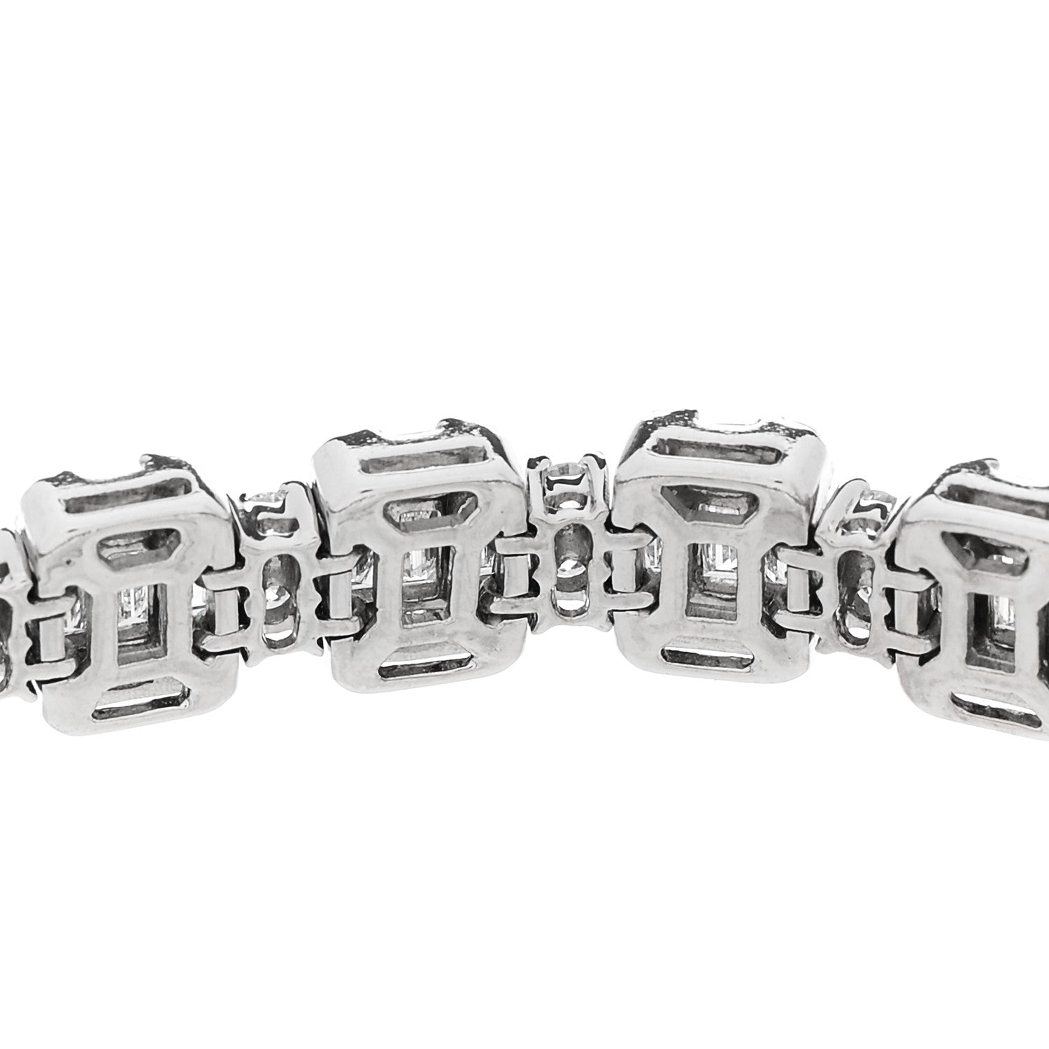 Parker & West by FASHIONPHILE 18K White Gold Diamond 8.30ctw Baguette Round Link Bracelet 5 of 6