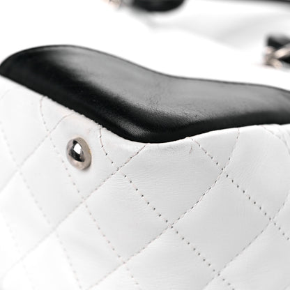 Chanel Calfskin Quilted Large Cambon Bowler White Black 8 of 18