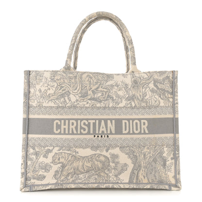 Christian Dior Canvas Embroidered Medium Dioriviera Toile De Jouy Book Tote Gray 1 of 15