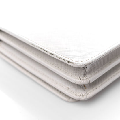 Prada Saffiano Lux Chain Wallet White 9 of 17