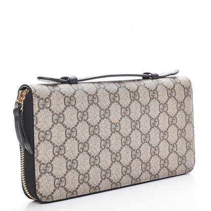 Gucci GG Supreme Monogram Top Handle Zip Around Wallet Black 3 of 6