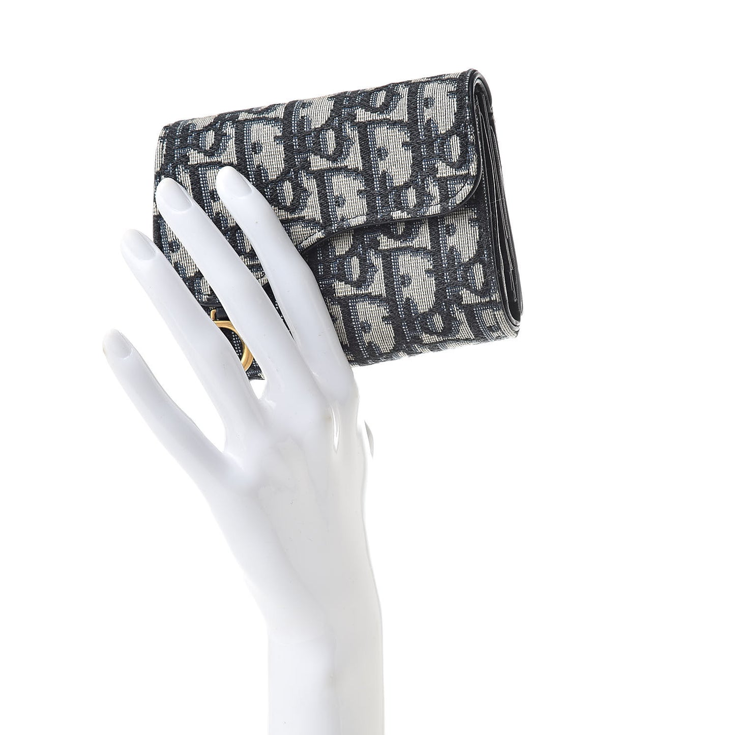 Oblique Saddle Card Holder Blue