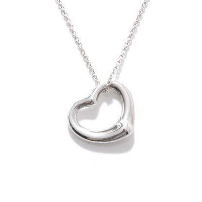 Tiffany Sterling Silver 22mm Elsa Peretti Open Heart Pendant Necklace 1 of 6