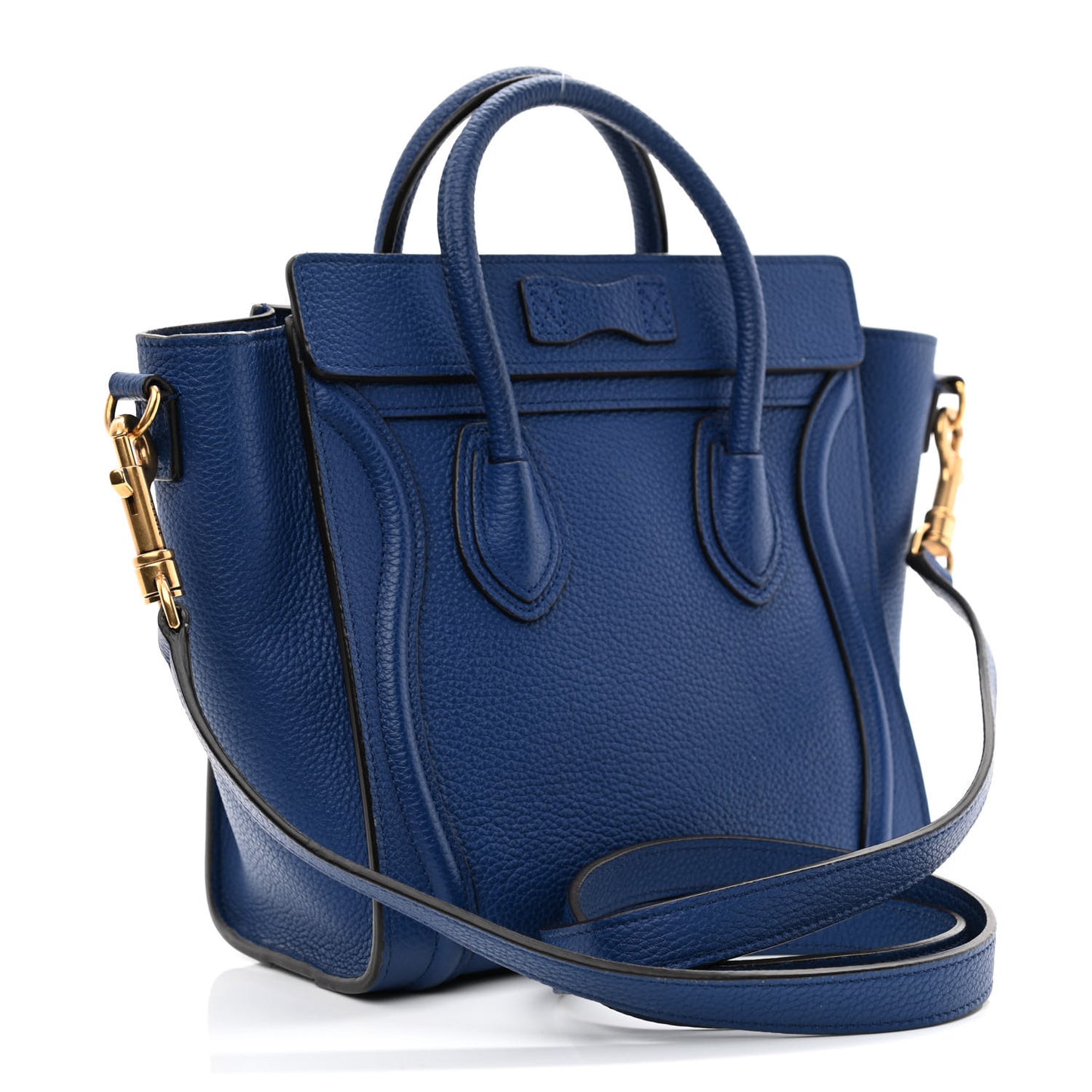 Drummed Calfskin Nano Luggage Indigo
