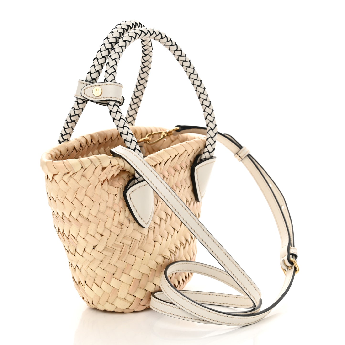 Palmetto Logo Tote Basket Natural White