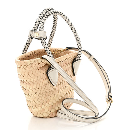 Miu Miu Palmetto Logo Tote Basket Natural White 3 of 10