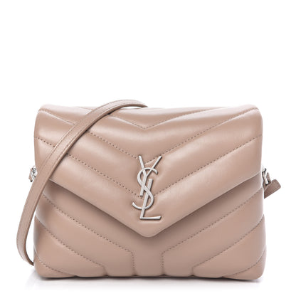 Saint Laurent Calfskin Y Quilted Monogram Toy Loulou Crossbody Bag Light Natural 1 of 10