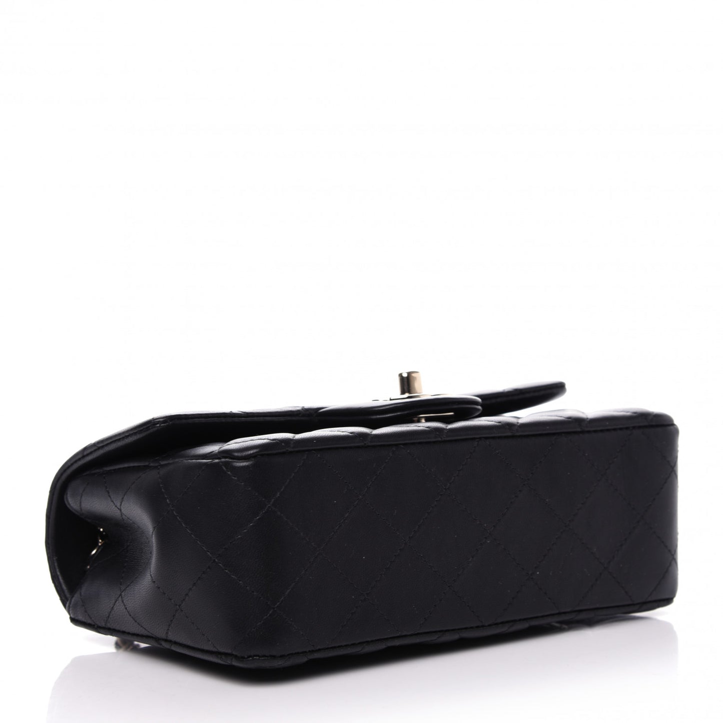 Lambskin Quilted Mini Rectangular Flap Black