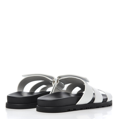 Hermes Calfskin Womens Chypre Sandals 38 White 4 of 11