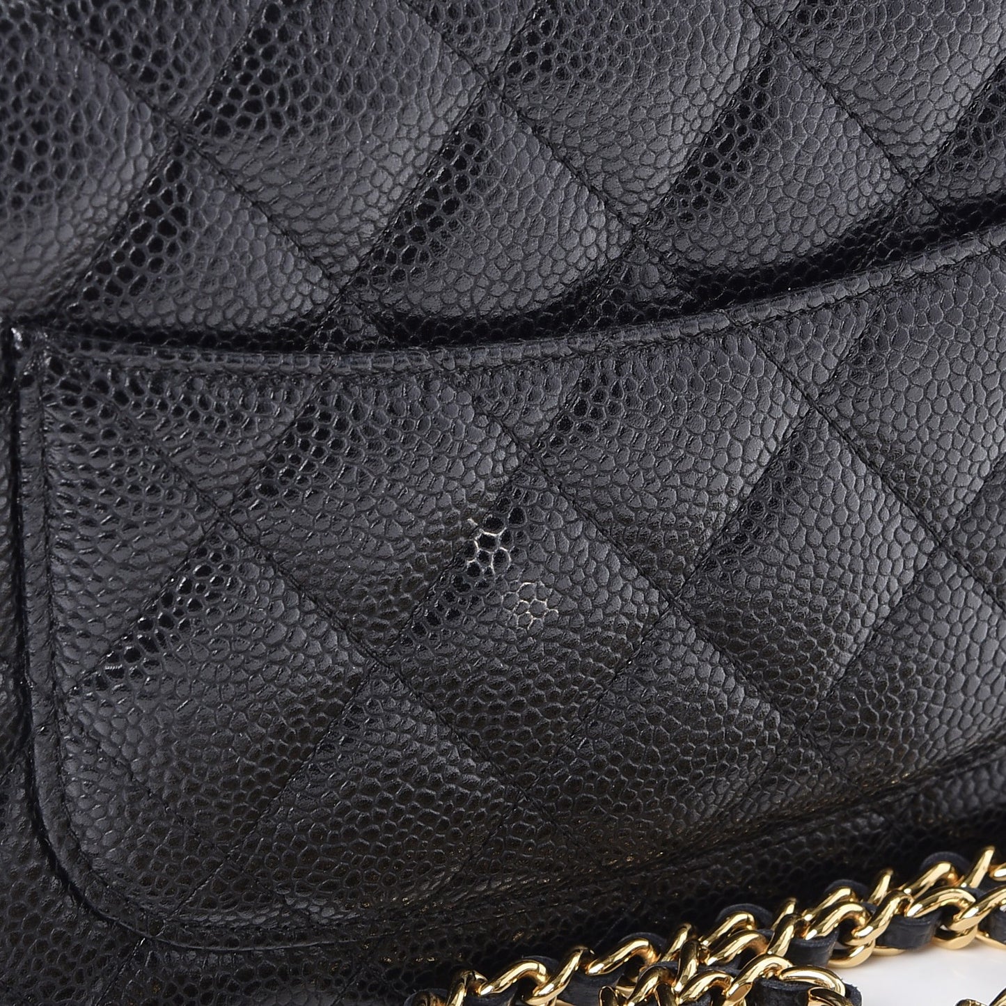 Caviar Quilted Wallet On Chain WOC Black