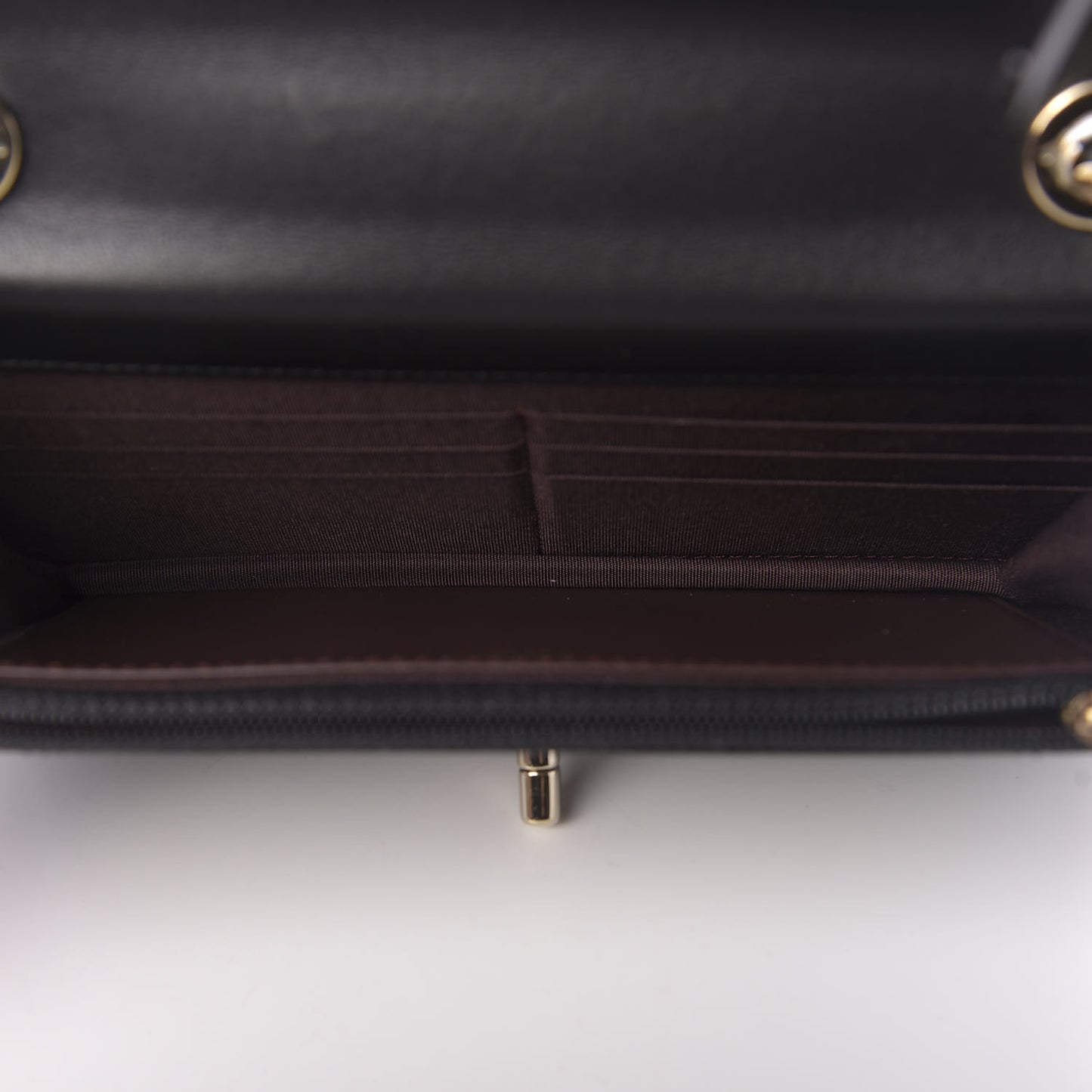 Lambskin Quilted Trendy CC Wallet On Chain WOC Black