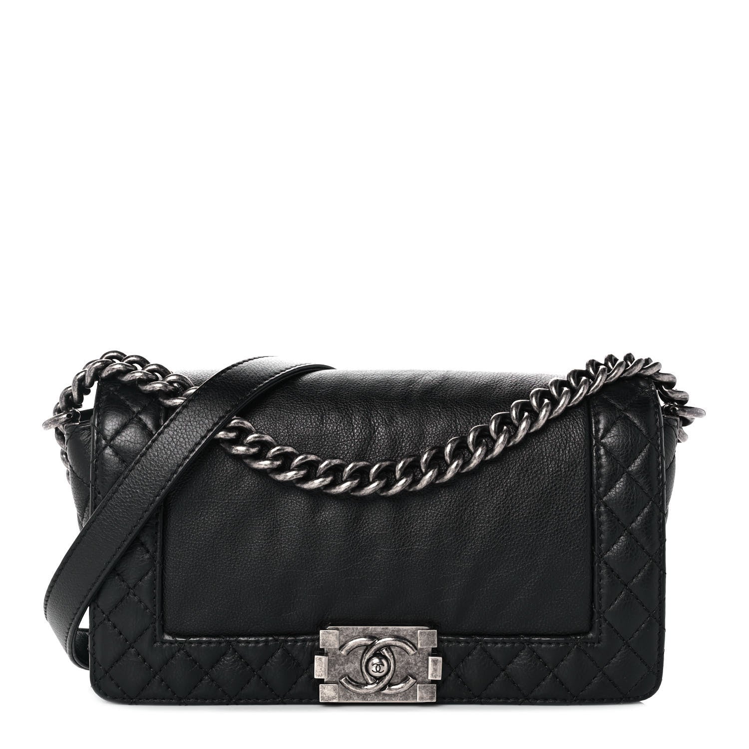 Chanel Calfskin Medium Boy Reverso Flap Black 1 of 8