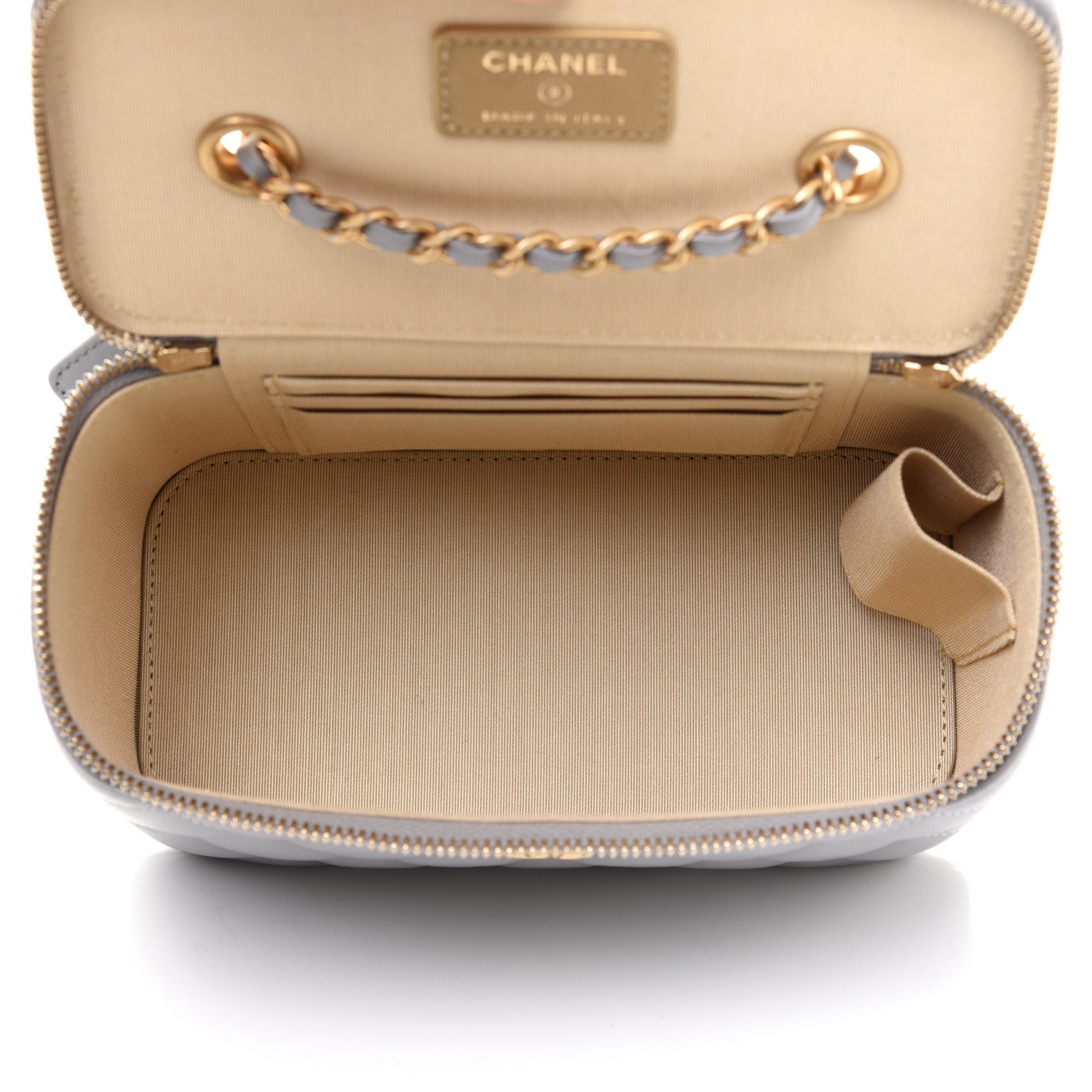 Chanel Lambskin Quilted Small Pearl Crush Vanity Case With Chain Grey 5 of 12