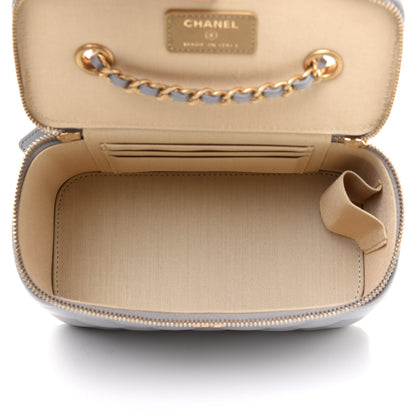 Chanel Lambskin Quilted Small Pearl Crush Vanity Case With Chain Grey 5 of 12