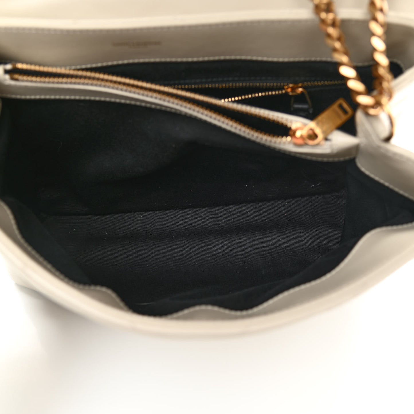 Calfskin Y Quilted Monogram Medium Loulou Chain Satchel Crema Soft