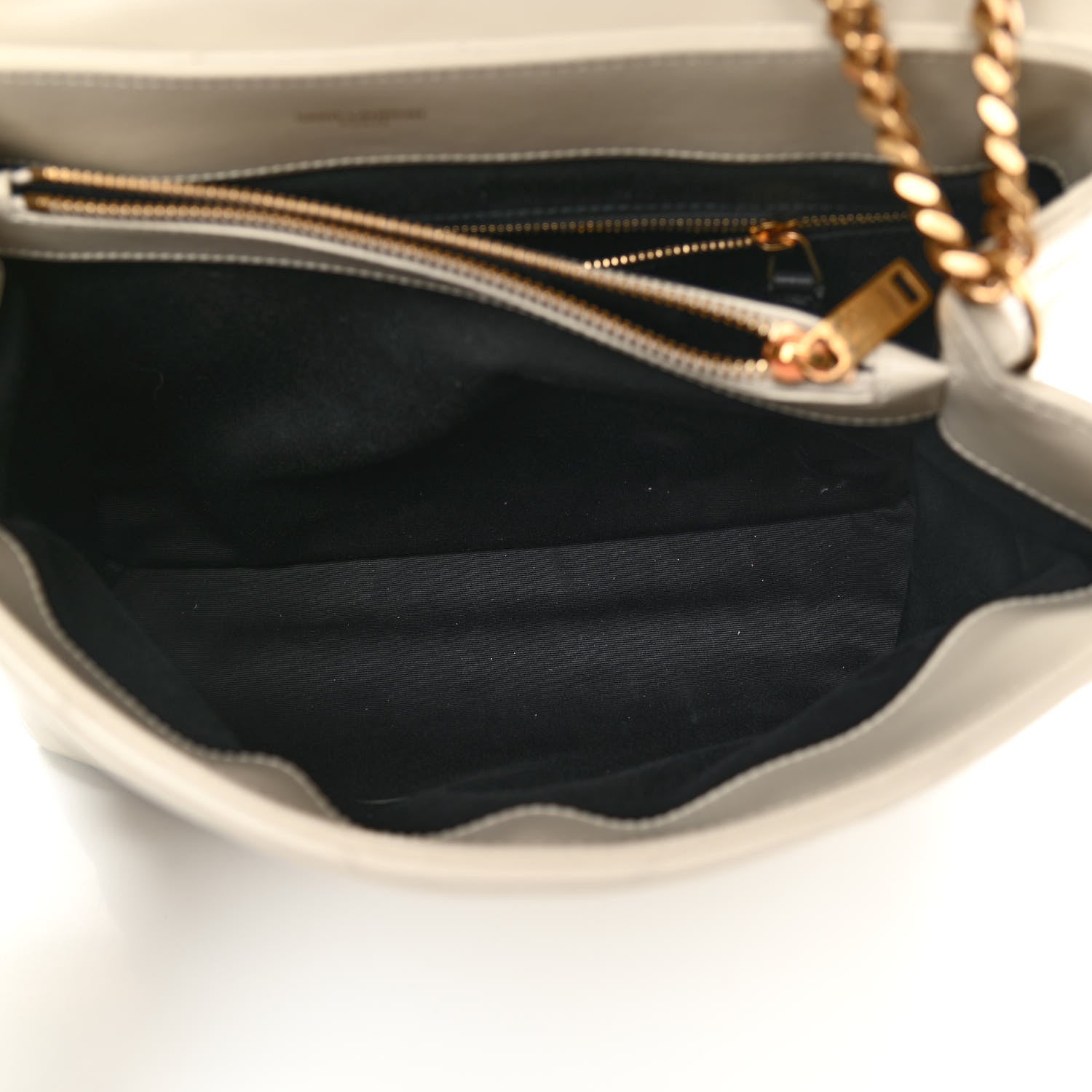 Saint Laurent Calfskin Y Quilted Monogram Medium Loulou Chain Satchel Crema Soft 5 of 10