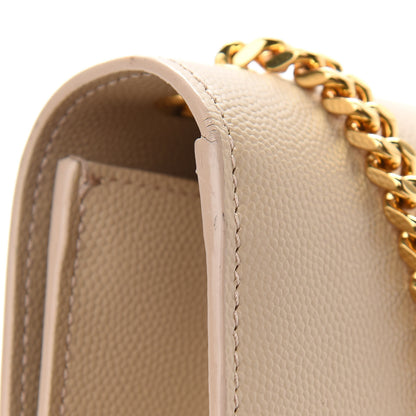 Saint Laurent Grain De Poudre Medium Monogram Kate Satchel Dark Beige 10 of 11
