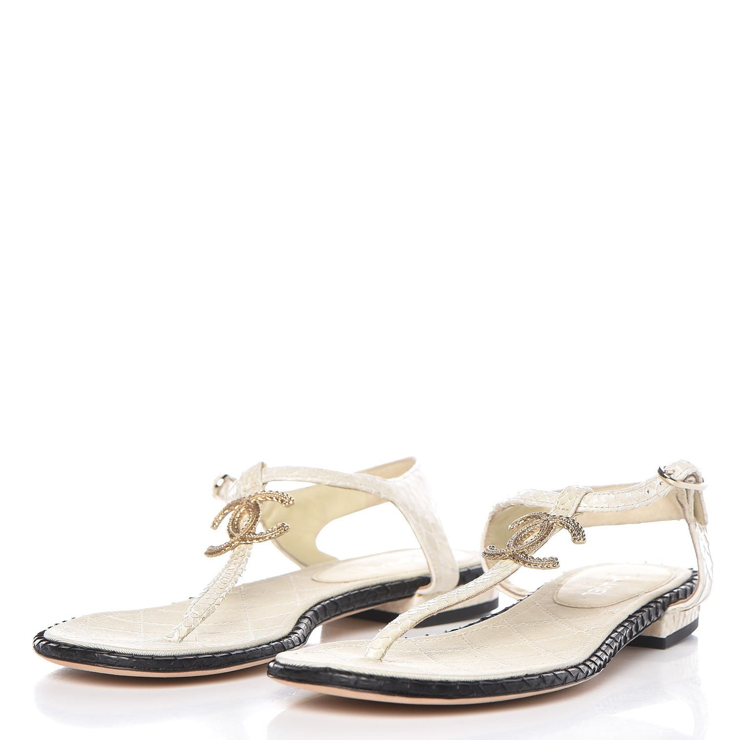 Python CC Thong Sandals 38 Beige Clair
