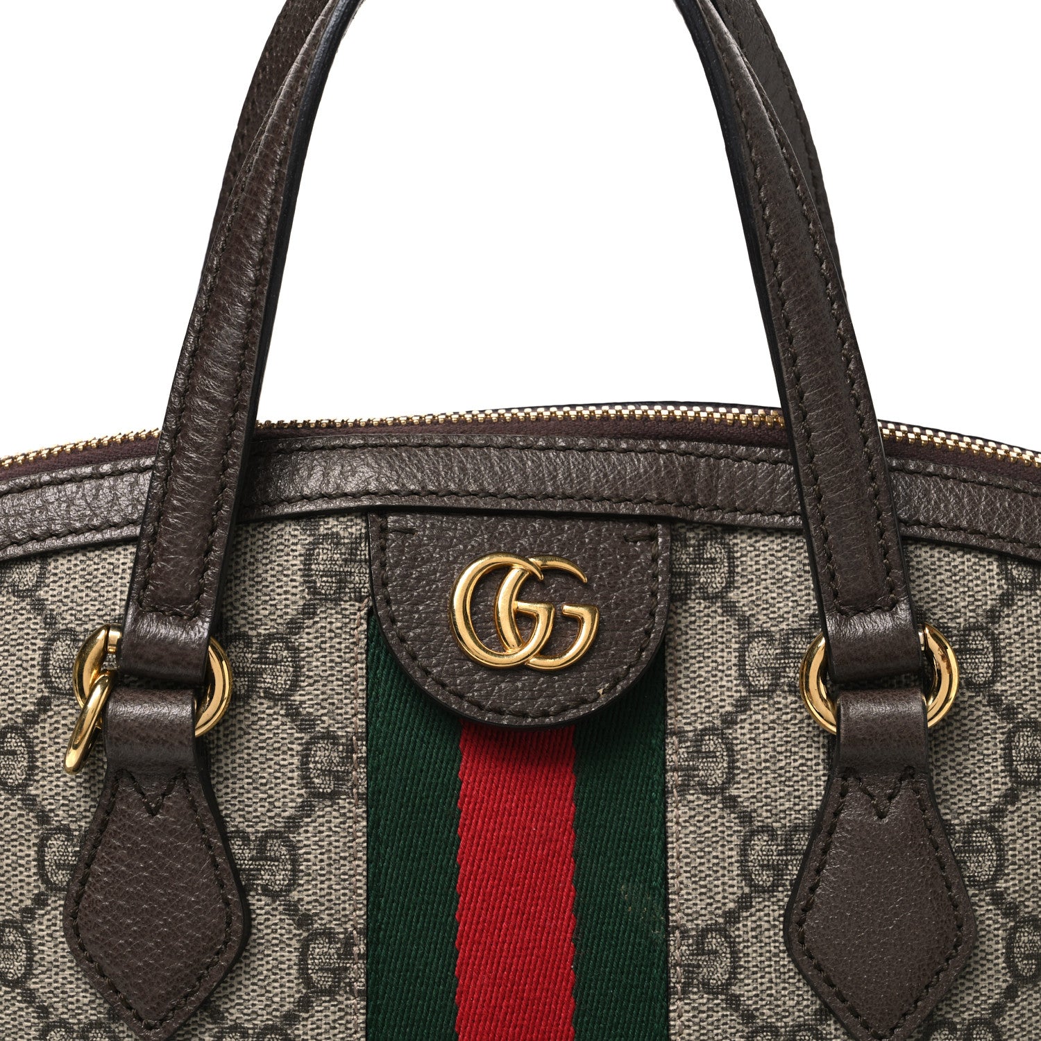 Gucci GG Supreme Monogram Web Medium Ophidia Top Handle Dome Bag Brown 8 of 12