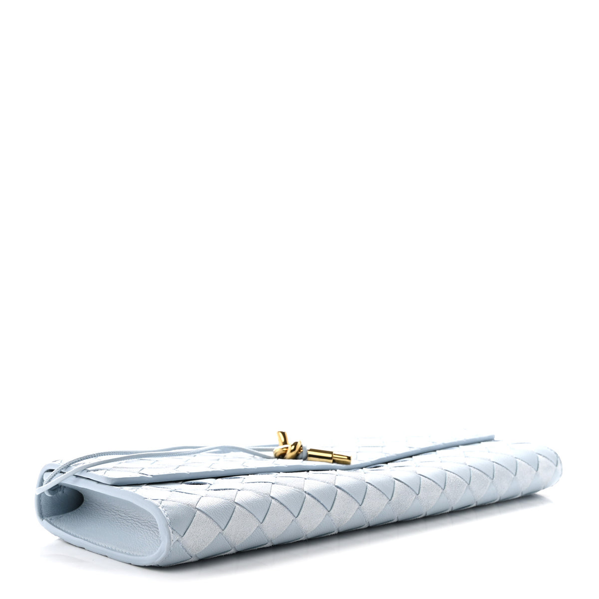 Bottega Veneta Suede Nappa Intrecciato Long Andiamo Top Handle Clutch Glacial 4 of 7