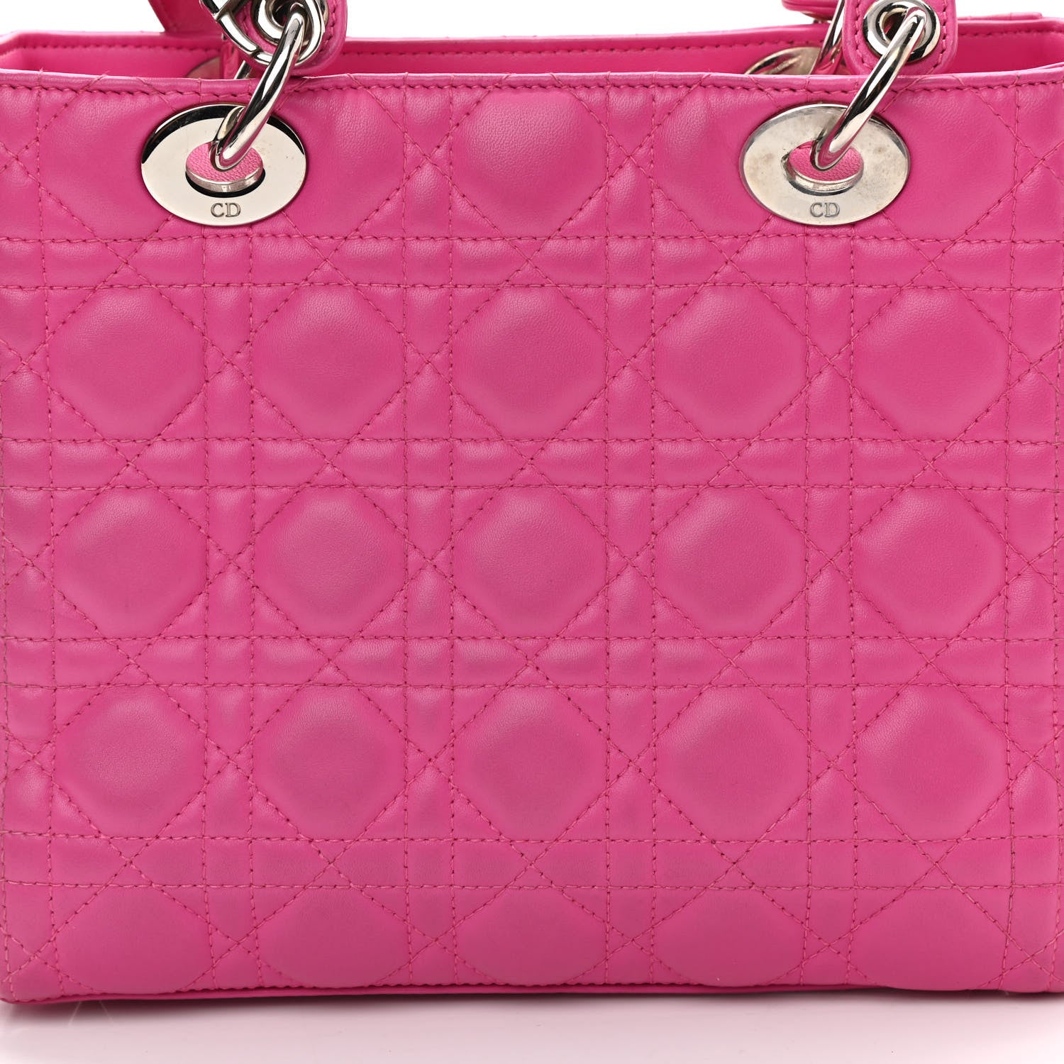 Christian Dior Lambskin Cannage Medium Lady Dior Fuchsia 12 of 13