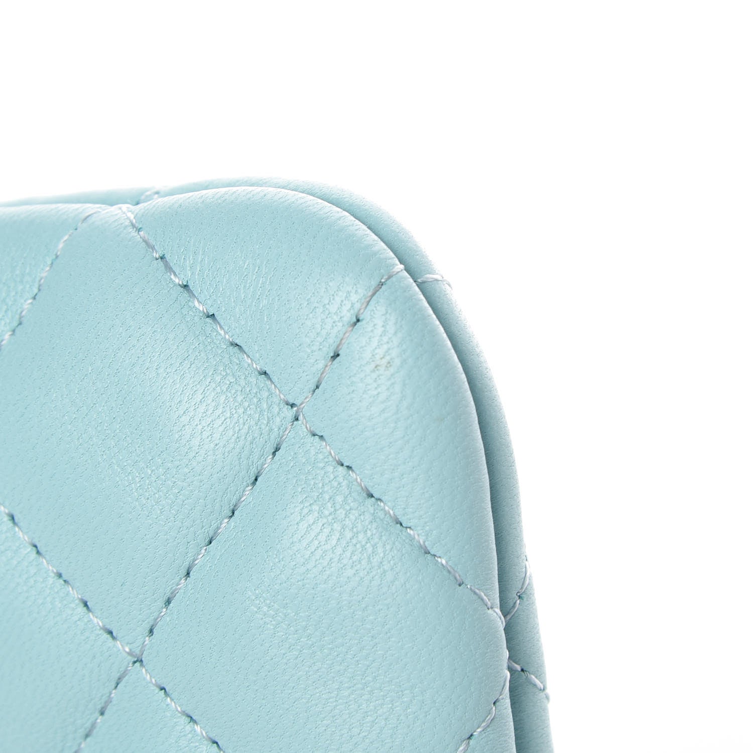 Chanel Lambskin Quilted Small Cosmetic Case Light Blue 8 of 9