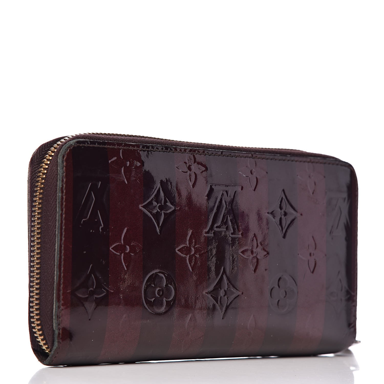 Louis Vuitton Vernis Rayures Zippy Wallet Amarante 3 of 13