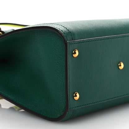 Gucci Wonka Grain Calfskin Mini Diana Tote Bag Green Yellow Fluo 9 of 11