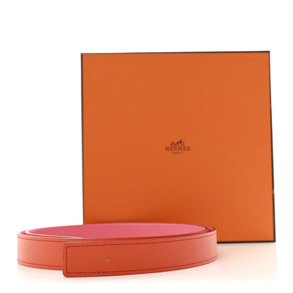 Hermes Epsom Swift 24mm Belt Strap 90 36 Rose Azalee Orange Poppy 6 of 6