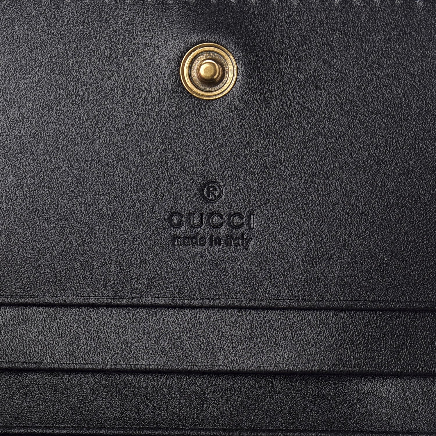 Gucci Guccissima Signature Crystal Cat Card Case Wallet Black 6 of 8