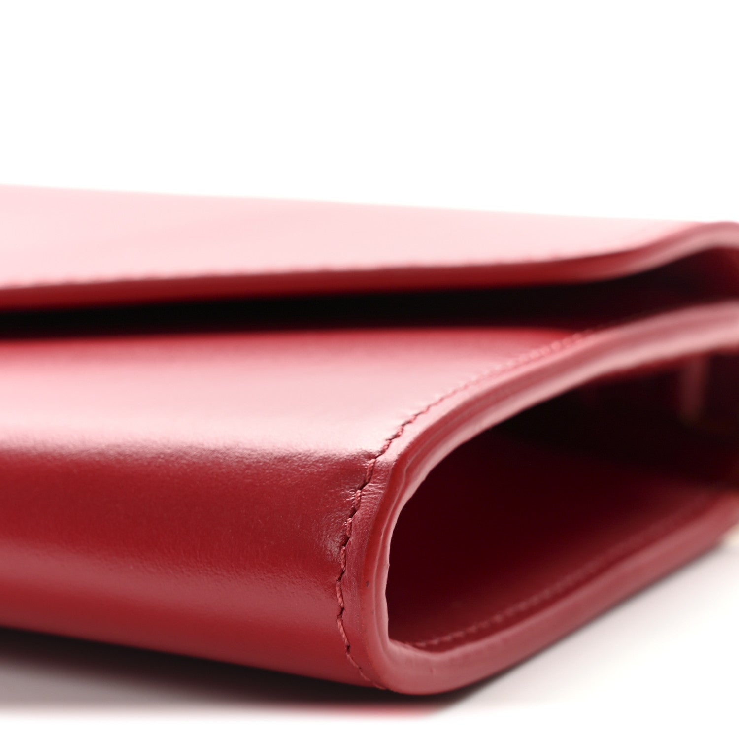 Celine Shiny Smooth Calfskin C Wallet On Chain Bag Red 10 of 11