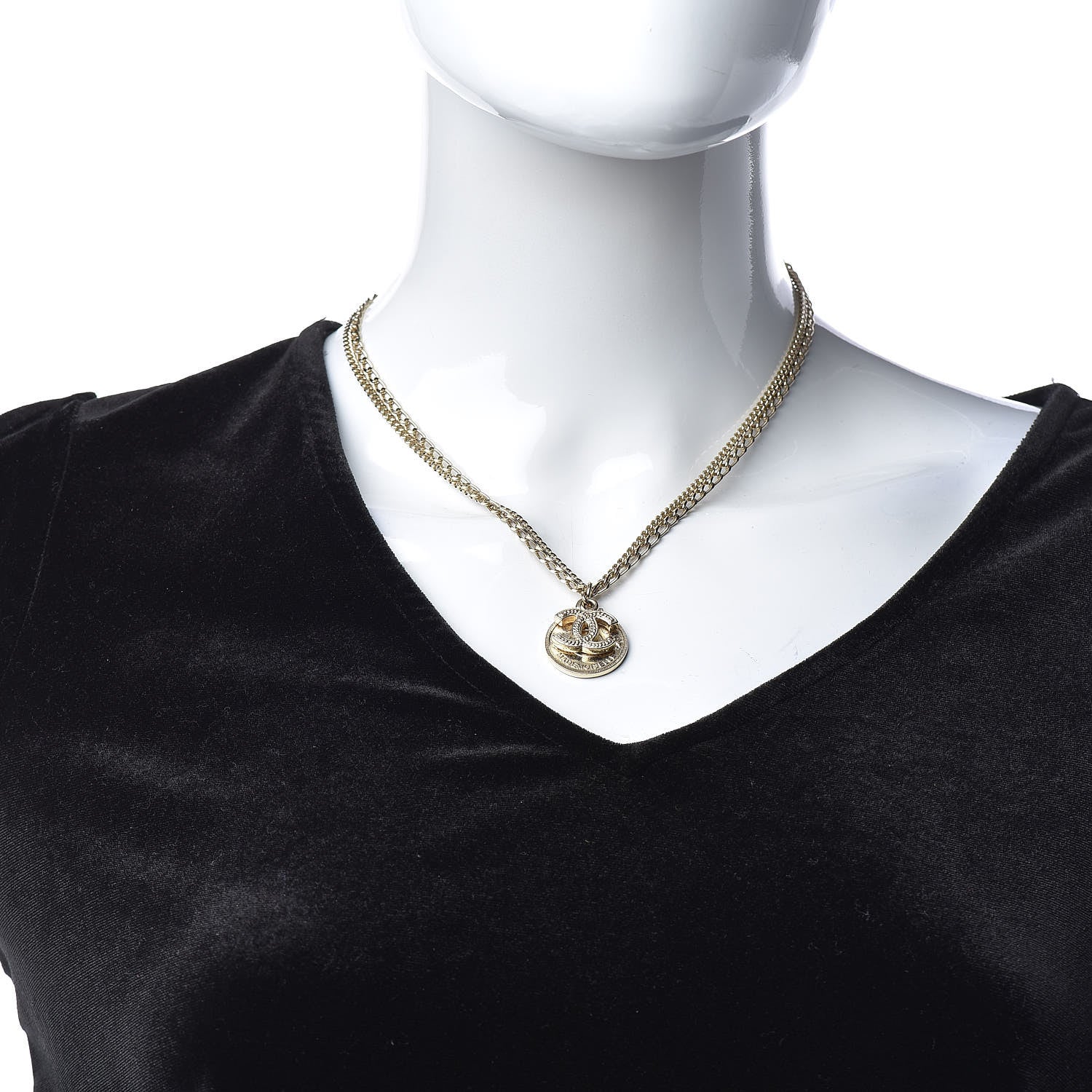 Chanel CC Coco Mademoiselle Coin Necklace Gold 2 of 6