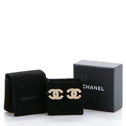Chanel Pearl CC Earrings Gold 5 of 5
