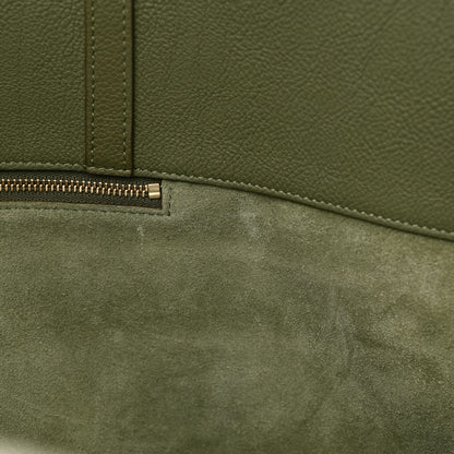 Celine Grained Calfskin Maillon Triomphe Medium Cabas Light Khaki 10 of 12