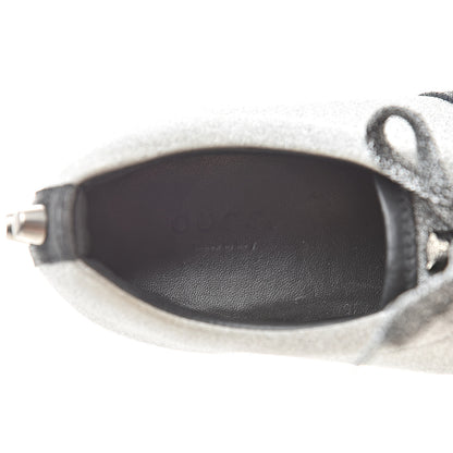 Gucci Glitter Fabric Studded Web Sneakers 38 Silver 9 of 17