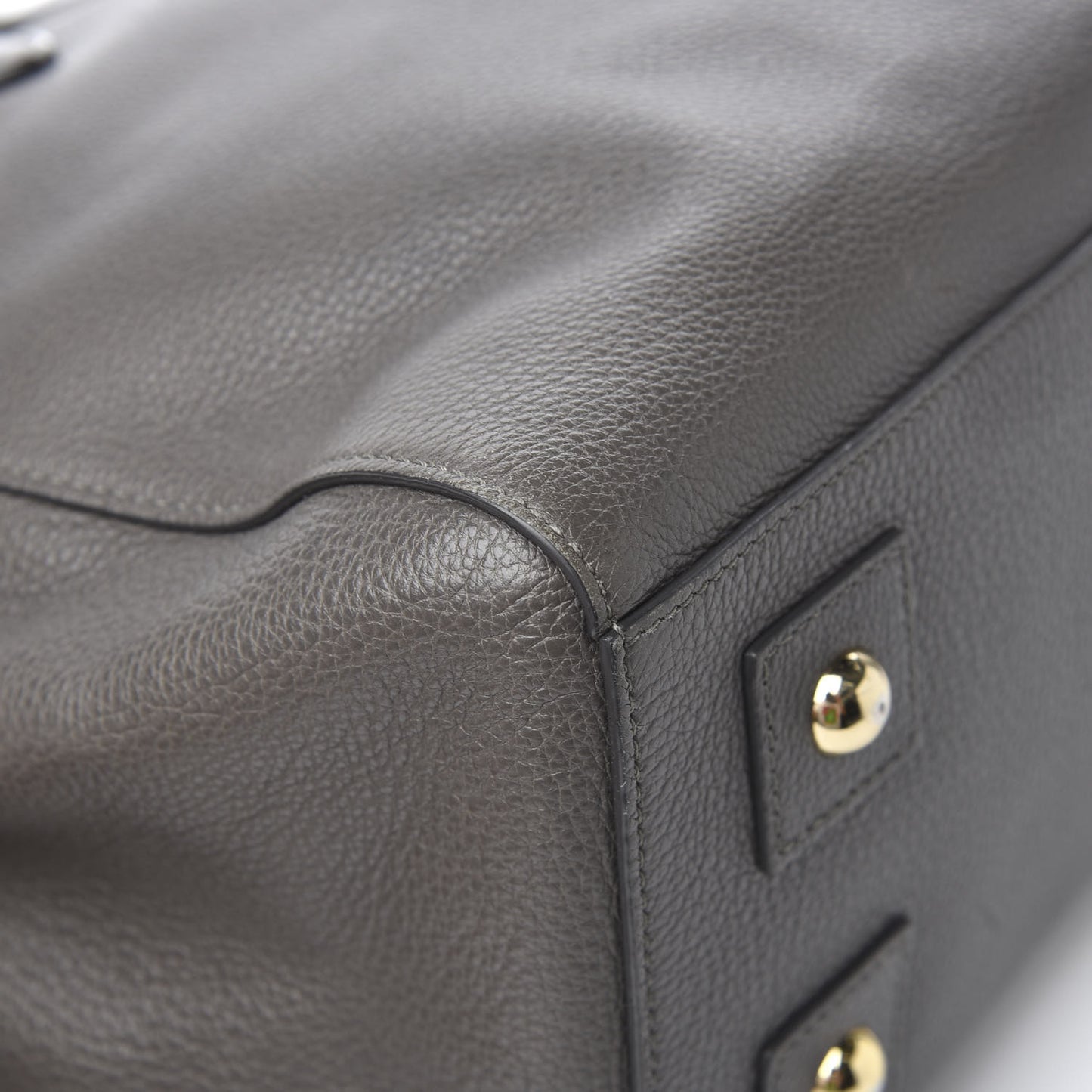 Glossy Goatskin Medium Del Rey Satchel Grey