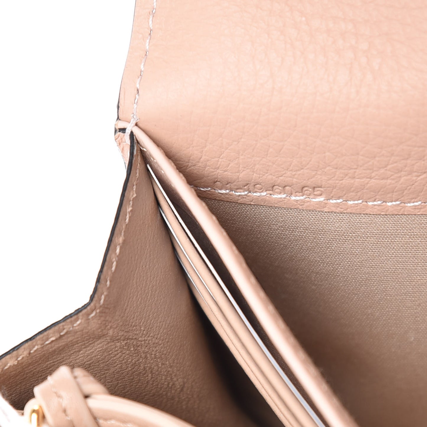 Calfskin Alphabet Long Wallet Blush Nude