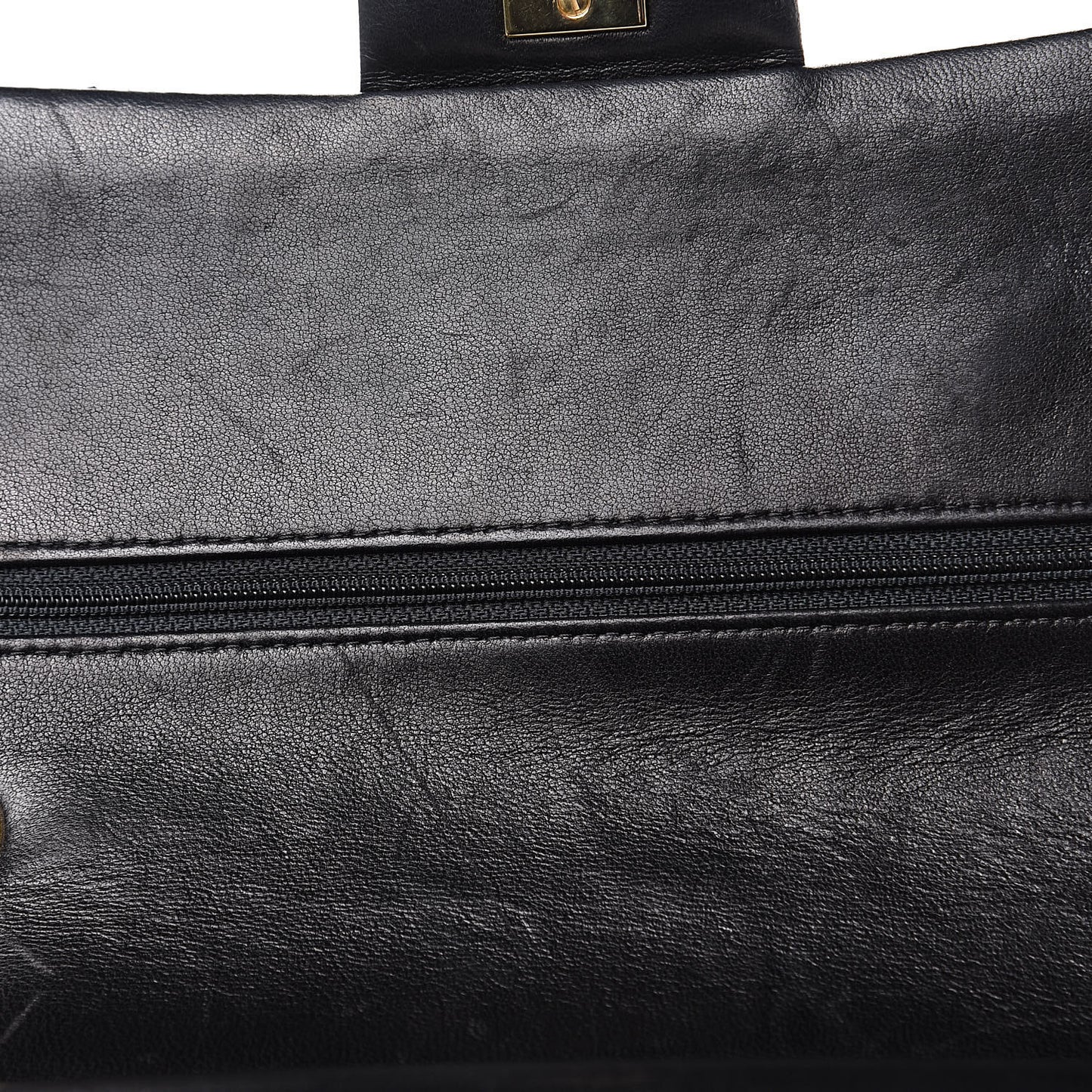 Lambskin Quilted Medium Double Flap Black